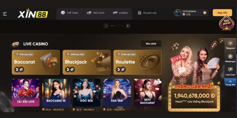 Tận hưởng những ván chơi thú vị, kịch tính nhất tại live casino